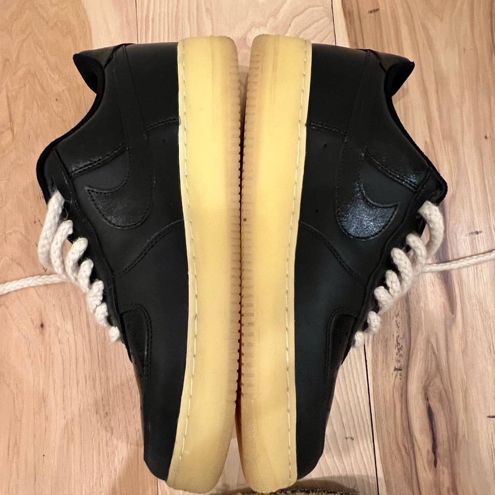 Nike Men's Black and Tan Sneakers Edmond Looi Custom Air Force 1